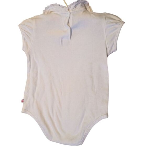 Oshkosh B'Gosh Y2K Infant Girls White Floral Embroidered‎ Lace Collar Outfit Top - Picture 4 of 6